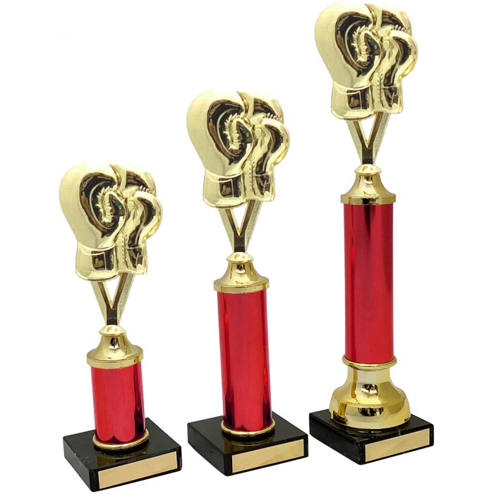 BOXING GLOVES METAL TROPHY  - AVAILABLE IN 3 SIZES